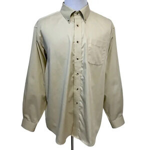 L.L. Bean Beige Button Down Shirt Men XL Reg
